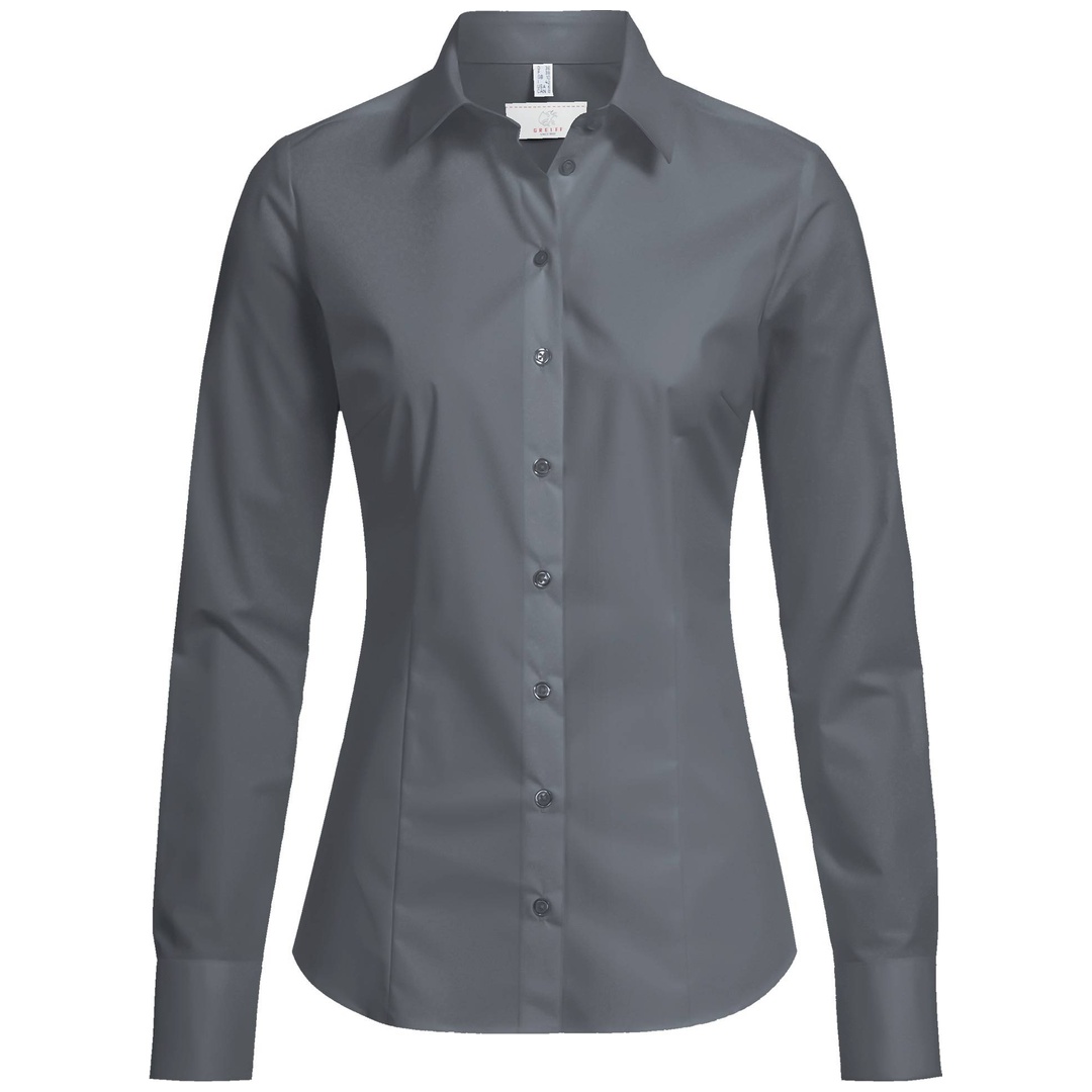 Greiff Damen-Bluse 1/1 SF Slim-Fit 6510-1120 Gr. 38 grau