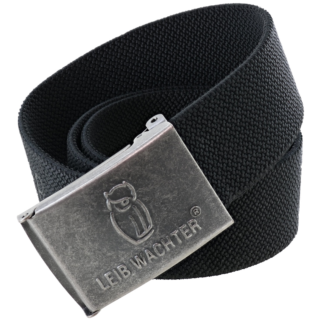Leibwächter Stretchbandgürtel mit Metallschnalle FLEXG70 Gr. 125 cm schwarz