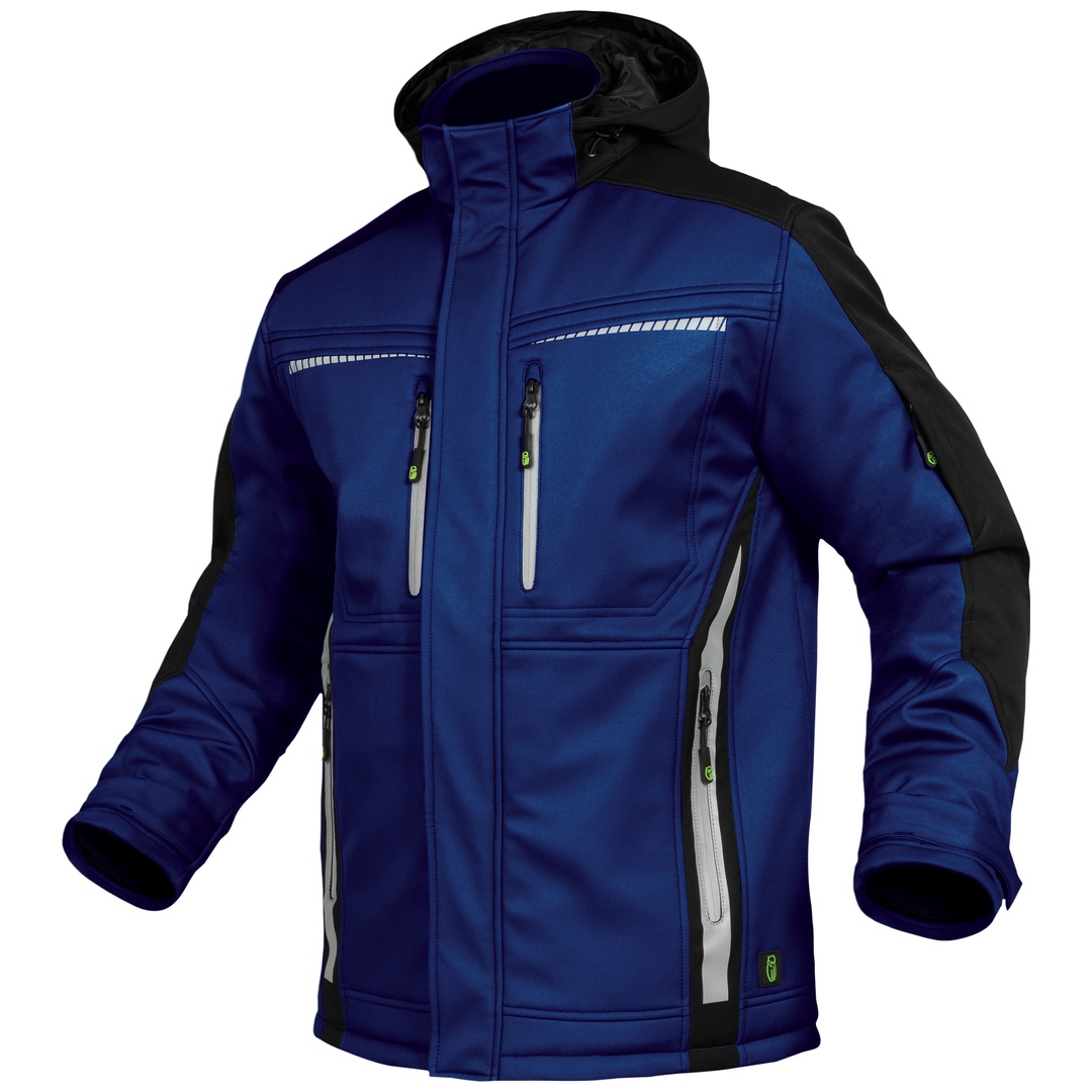 Leibwächter Winter-Softshelljacke Flex-Line  Gr. L kornblau/schwarz