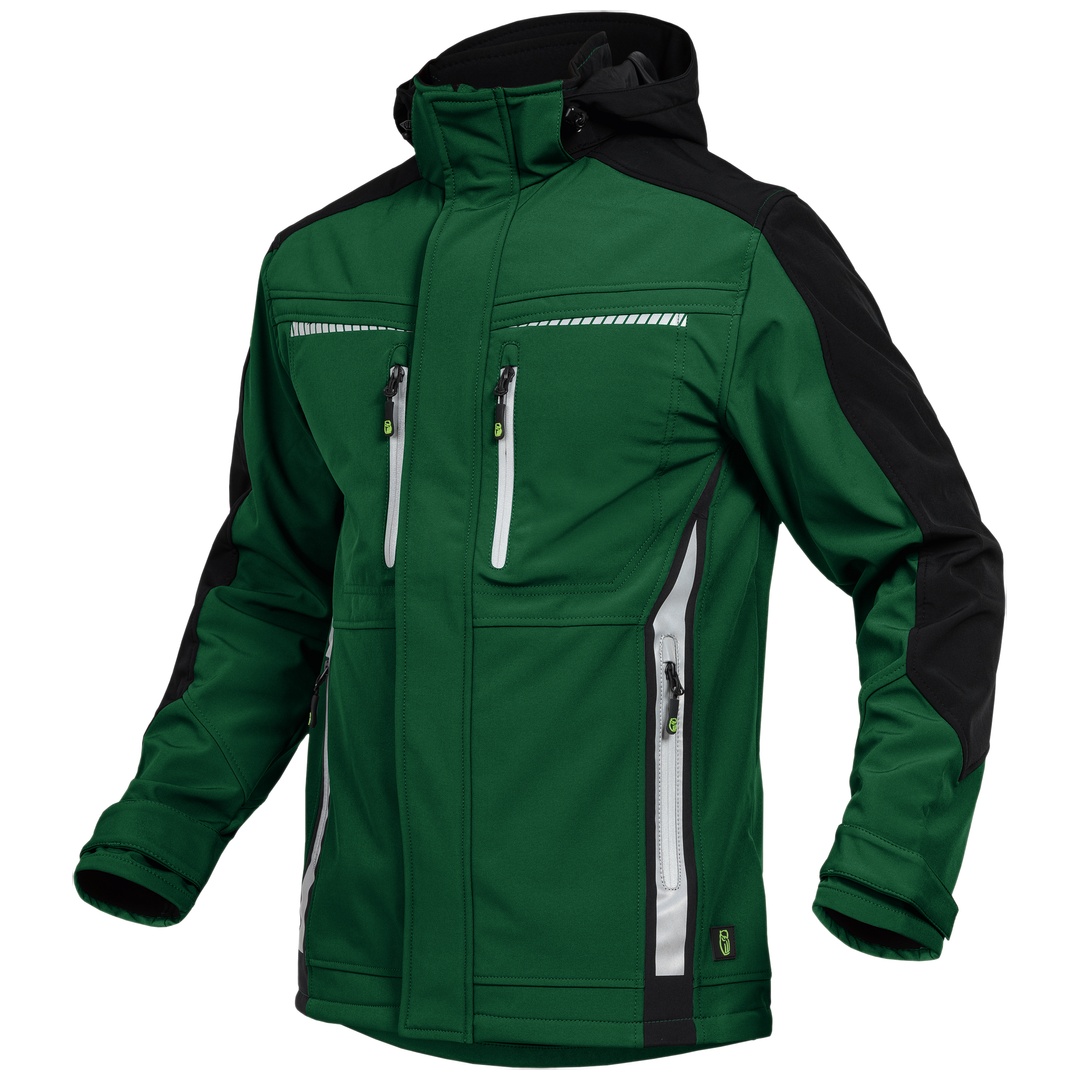 Leibwächter Sommer-Softshelljacke Herren FLEXS Gr. 5XL grün/schwarz