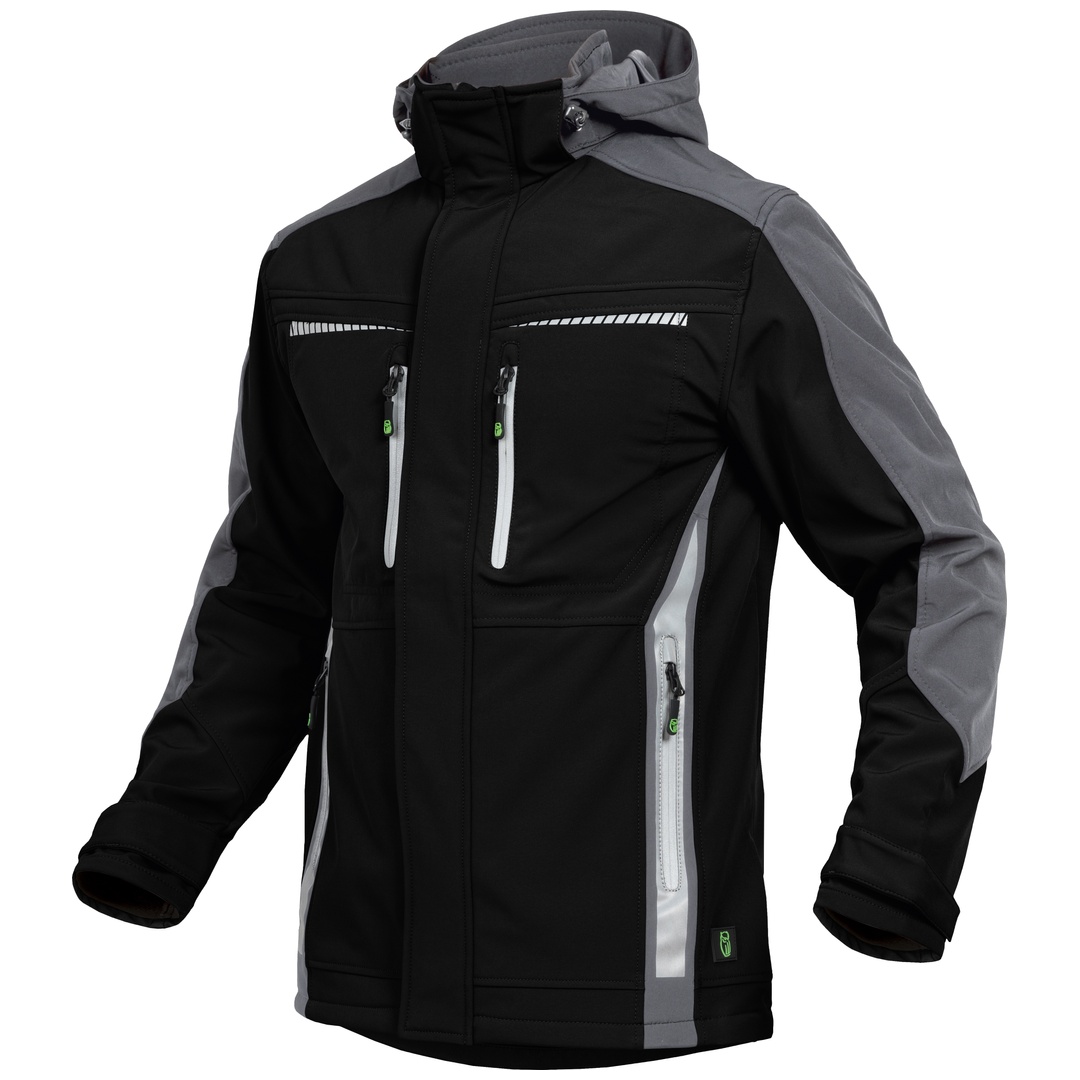 Leibwächter Sommer-Softshelljacke Herren FLEXS Gr. 5XL schwarz/grau
