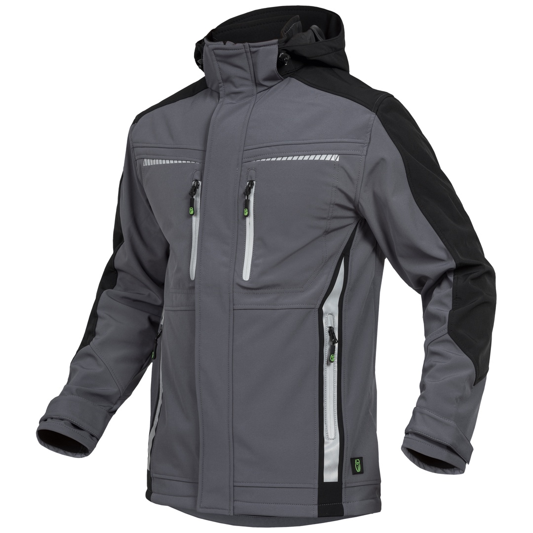 Leibwächter Sommer-Softshelljacke Herren FLEXS Gr. 5XL grau/schwarz