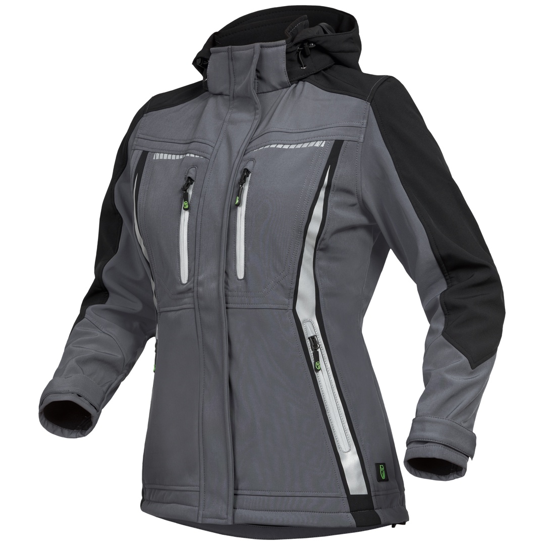 Leibwächter Sommer-Softshelljacke Damen FLXDS Gr. 38 grau/schwarz