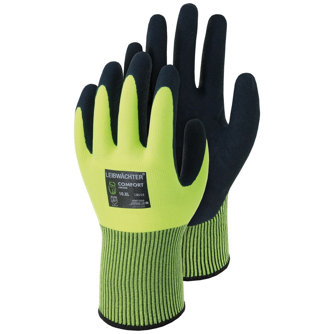 Leibwächter Arbeitshandschuh HLW310 VPE 12 Gr. 10 gelb