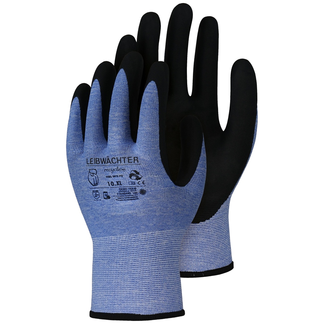 Leibwächter Arbeitshandschuh HRLW570 Gr. 7 blau/schwarz