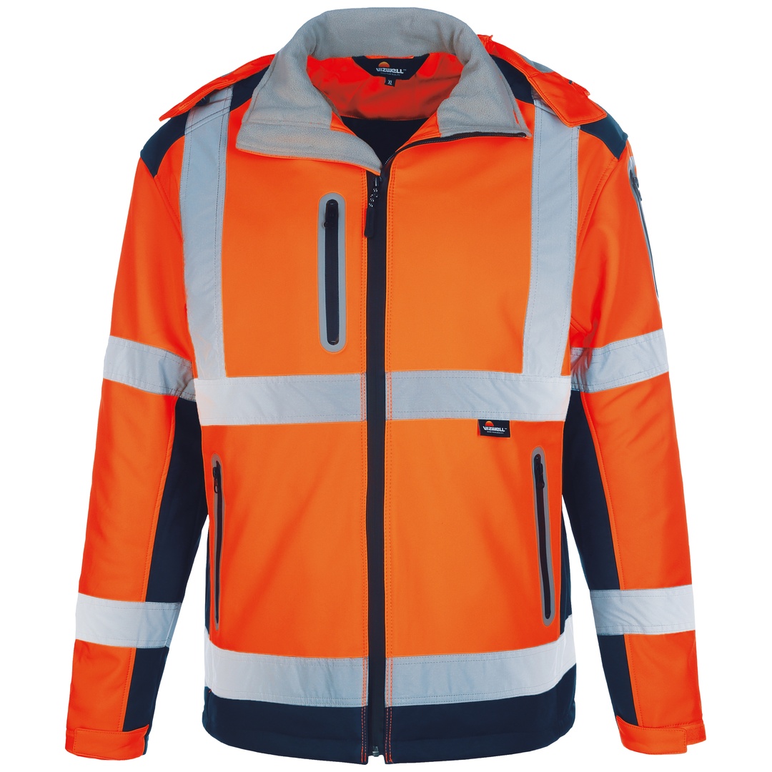Triuso Vizwell Warnschutz-Winter-K-Softshelljacke VW177PO Gr. M orange
