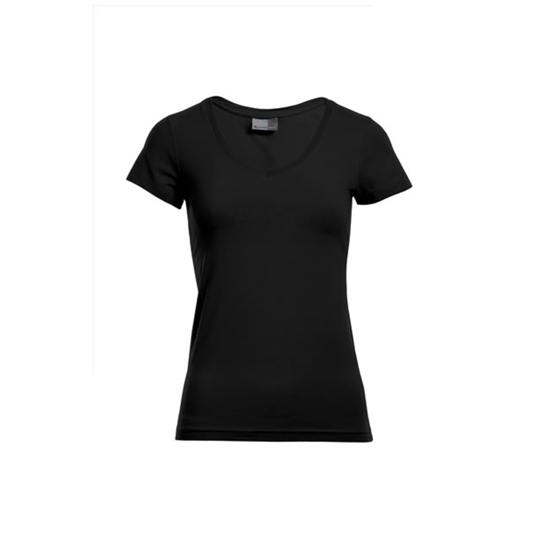 Promodoro Damen Slim Fit V-Neck-T-Shirt 3086 Gr. XL black