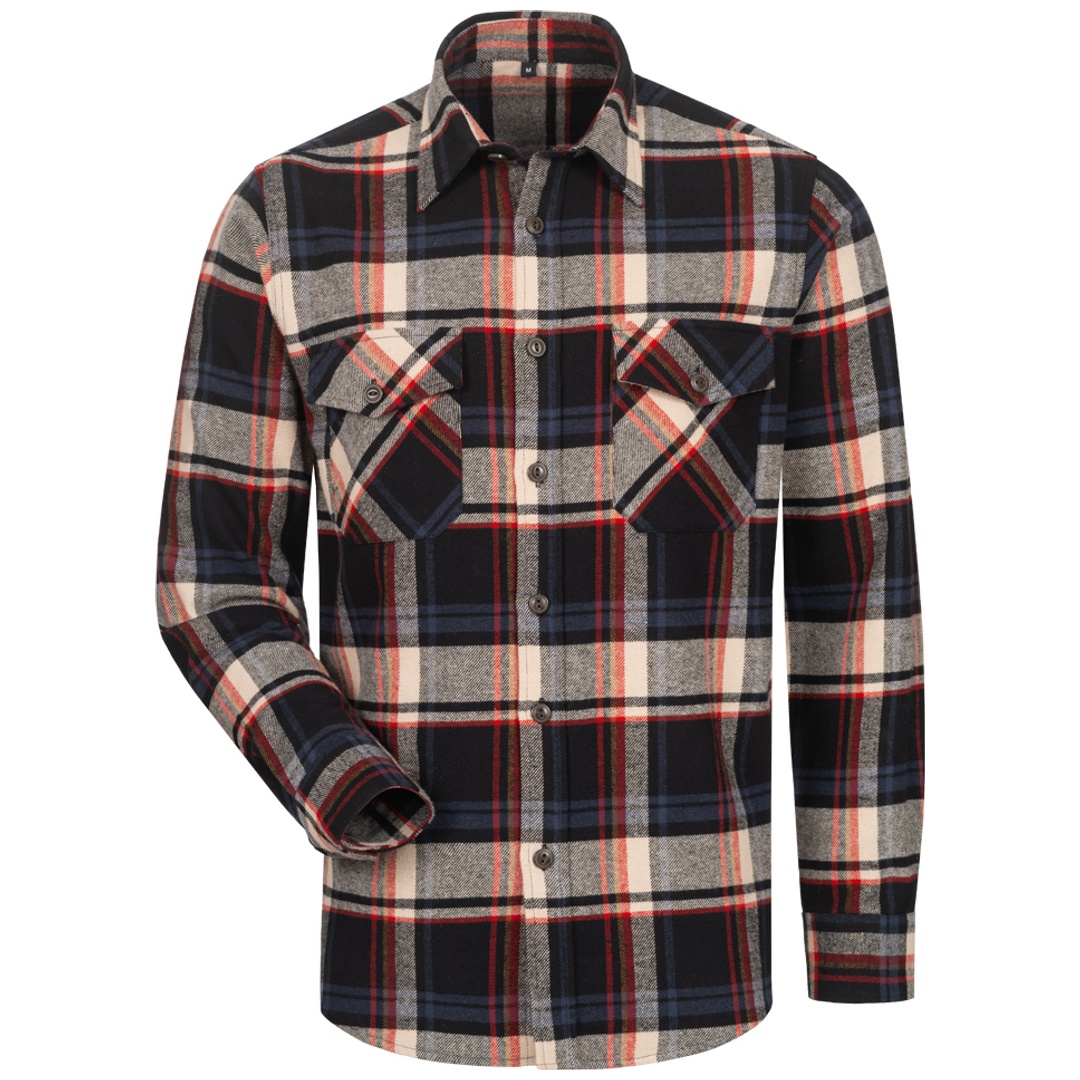 Feldtmann Craftland Flanellhemd TURRELL Gr. 4XL schwarz/marine/beige/rot kariert