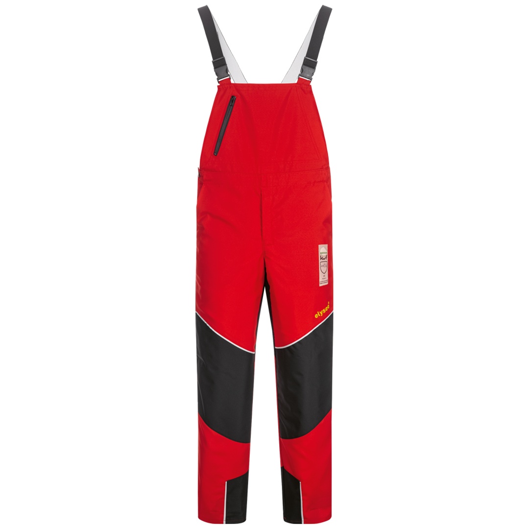 Feldtmann Schnittschutz-Latzhose SPEIERLING 22773 Gr. 54 rot/schwarz/gelb