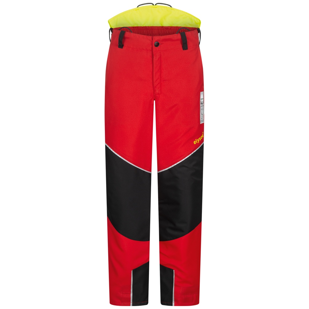 Feldtmann Schnittschutz-Bundhose DOUGLASIE 22777 Gr. 110 rot/schwarz/gelb