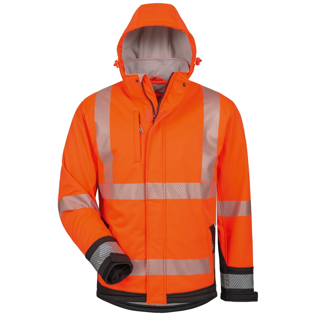 Elysee Warnschutz-Softshelljacke Lukas Gr. M orange/schwarz
