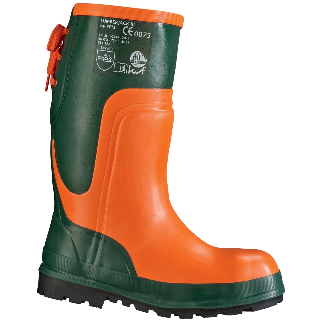 Feldtmann Waldarbeiterstiefel Ulme KWF SB SRA Gr. 43 grün/orange