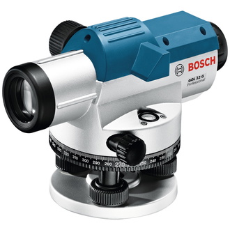 Bosch Optisches Nivelliergerät GOL 32 G, mit Baustativ BT160, Messstab GR 500