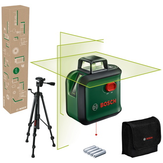 Bosch Kreuzlinien-Laser AdvancedLevel 360 Set incl. Stativ TT 150, Zubehör, eCommerce-Karton