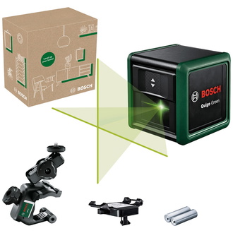 Bosch Kreuzlinien-Laser Quigo Green, incl. Zubehör, eCommerce-Karton