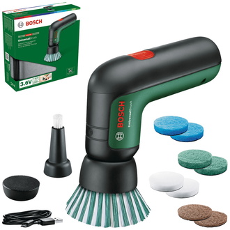 Bosch Akku-Reinigungsbürste UniversalBrush Set, incl. Zubehör, USB-Kabel