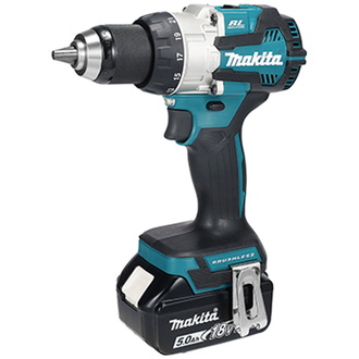 Makita Akku-Schlagbohrschrauber DHP489RTJ, 18 V, incl. 2x Akku LXT 5 Ah, Schnellladegerät, Zubehör MAKPAC