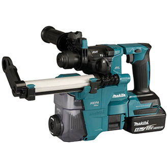 Makita Akku-Bohrhammer DHR183RTWJ, 18 V, SDS-plus, incl. 1x Akku 5 Ah, Schnellladegerät, Zubehör, MAKPAC