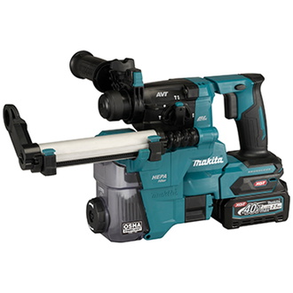 Makita Akku-Kombihammer HR010GD201, 40 V, SDS-plus, incl. 2x Akku XGT 40 V, Schnellladegerät, Zubehör, MAKPAC