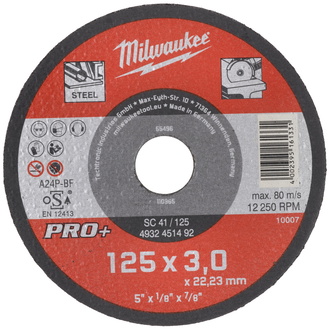 Milwaukee Metalltrennscheibe 125 x 3 mm PRO+