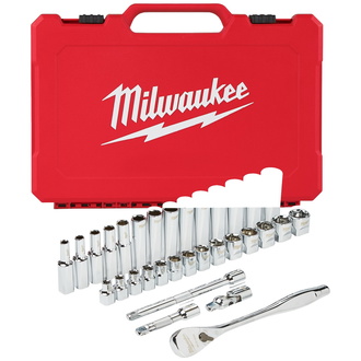 Milwaukee 3/8" Ratschen- und Steckschlüsseleinsatz Set 32-tlg. metr.