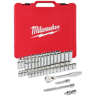 Milwaukee 3/8" Ratschen- und Steckschlüsseleinsatz Set 56-tlg. metr.