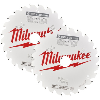 Milwaukee Sägeblatt Twin Pack 190 x 24Z/24Z-2-tlg.