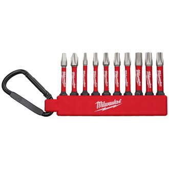 Milwaukee SHOCKWAVE Bit-Set mit Karabiner 10-tlg.