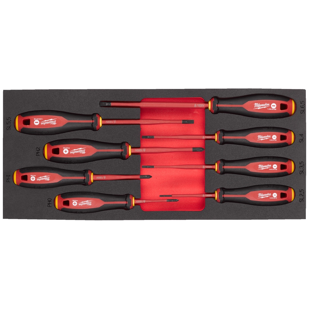 Milwaukee Tri-Lobe VDE Schraubendreher Einlage 8-tlg.