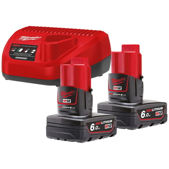 Milwaukee NRG Pack 12 V M12 NRG-602, 2 Akkus, im Karton