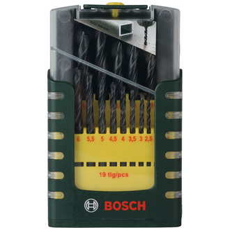 Bosch Metallbohrer-Set HSS-R, 19-tlg., 1 - 10 mm, Gripbox