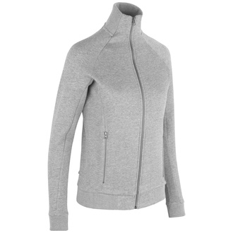 ID Sweat-Cardigan mit Reißverschluss 0629 Damen Gr. M grau-meliert