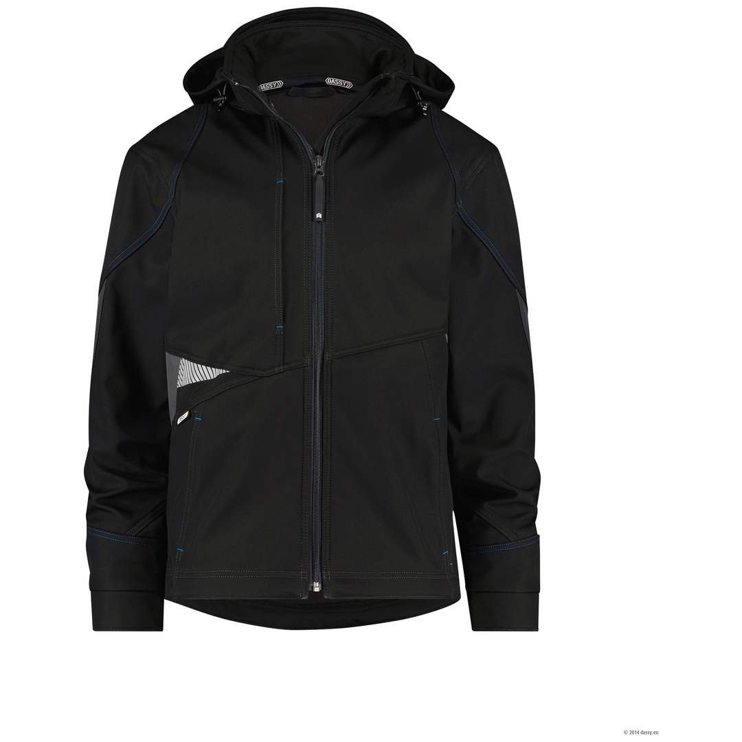 Dassy Softshell-Jacke Gravity 300396 PES21 Gr. 4XL schwarz/anthrazitgrau