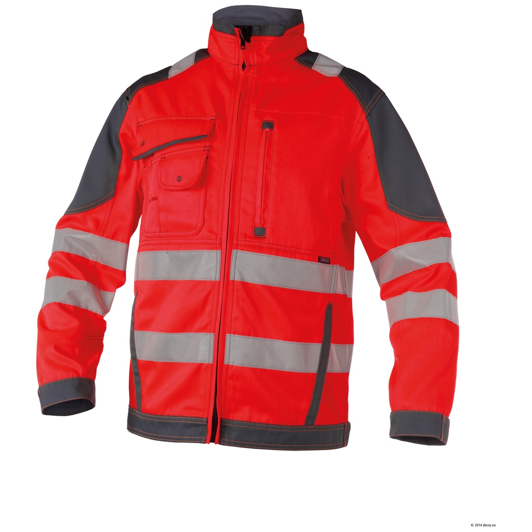 Dassy Warnschutz Arbeitsjacke Orlando PESCO74 STANDARD 300367 Gr. 4XL neonrot/zementgrau