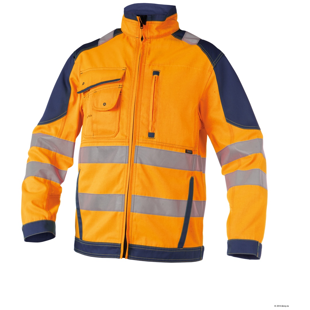 Dassy Warnschutz Arbeitsjacke Orlando PESCO74 STANDARD 300367 Gr. 4XL neonorange/dunkelblau