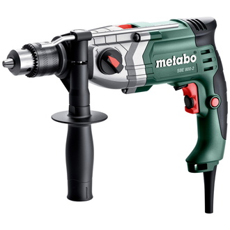 Metabo Schlagbohrmaschine SBE 800-2, incl. Zahnkranzbohrfutter, Zubehör, Kunststoffkoffer