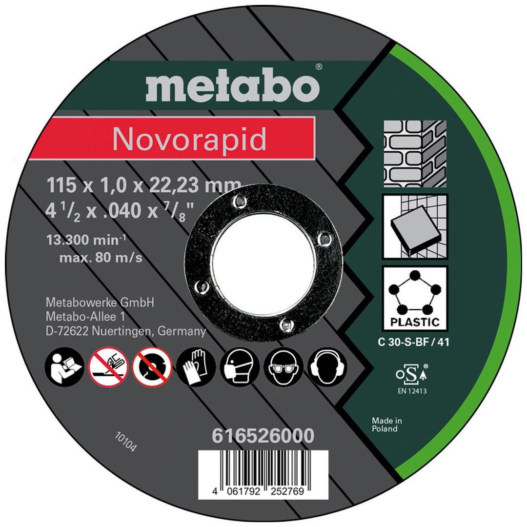 Metabo Trennscheibe Novorapid 115x1,0x22,2 Universal, TF41
