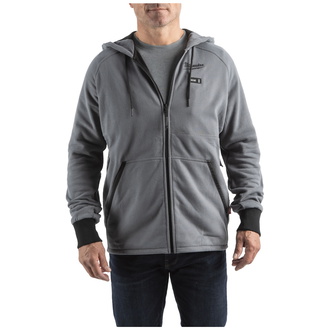 Milwaukee 12 V Akku-Heiz-Kapuzenpullover Herren grau, ohne Akku u. Ladegerät - XXL