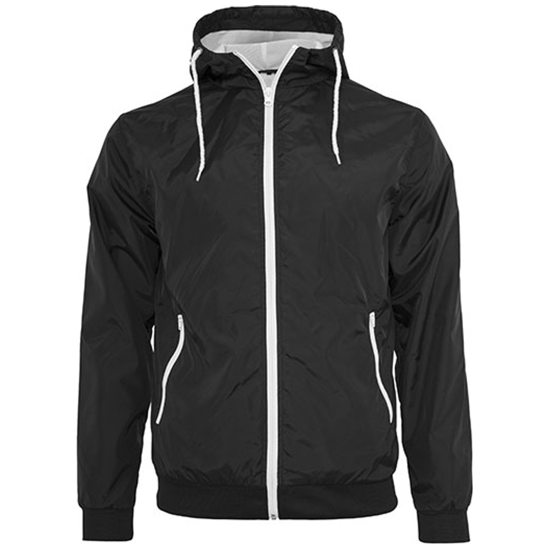Build Your Brand Windrunner Jacket BY016 XXL Black White