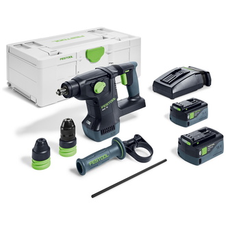 Festool Akku-Kombihammer KHC 18 5,0 EBI-Plus, incl. 2x Akku 5 Ah, Schnellladegerät, Zubehör, Systainer