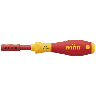 Wiha Schraubendreher mit Bithalter SoftFinish electric slimVario für slimBits 6,0 mm (34577)