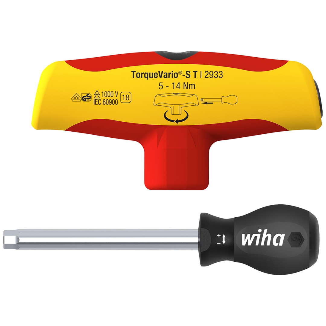 Wiha Drehmoment-Schraubendreher mit Quergriff TorqueVario-S T electric 5-14 Nm variabel einstellbare Drehmomentbegrenzung 5 - 14