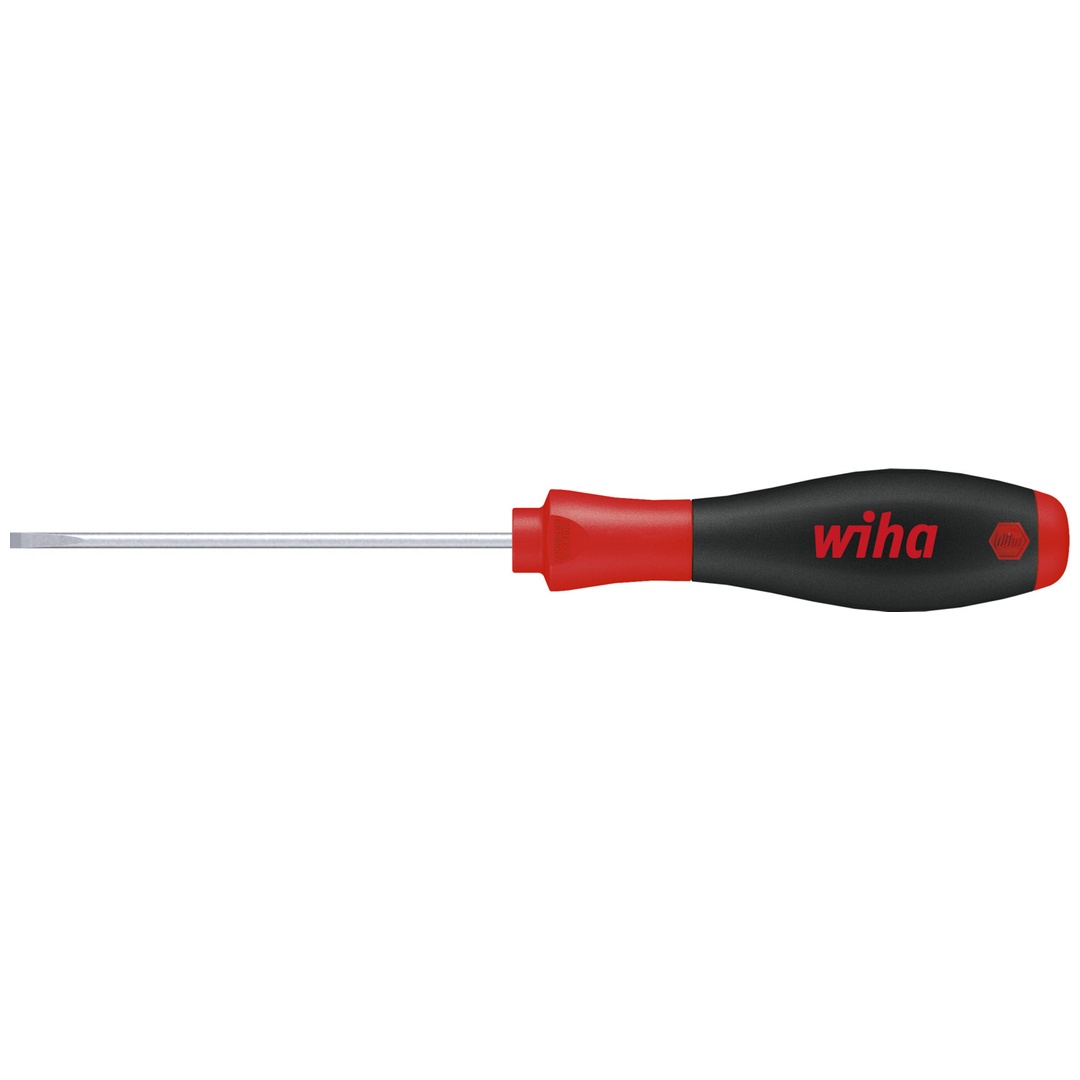 Wiha Schraubendreher SoftFinish Schlitz mit Rundklinge für tiefliegende Schrauben 4,0 mm x 200 mm