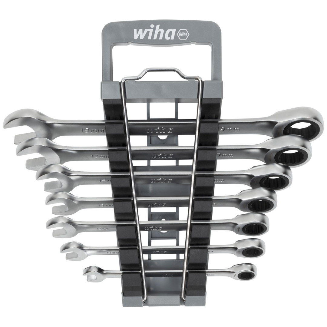 Wiha Ringratschen-Gabelschlüssel Set 7-tlg. in Halter