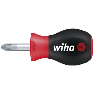 Wiha Schraubendreher SoftFinish Phillips mit kurzer Rundklinge, Stubby PH1 x 25 mm (26968)