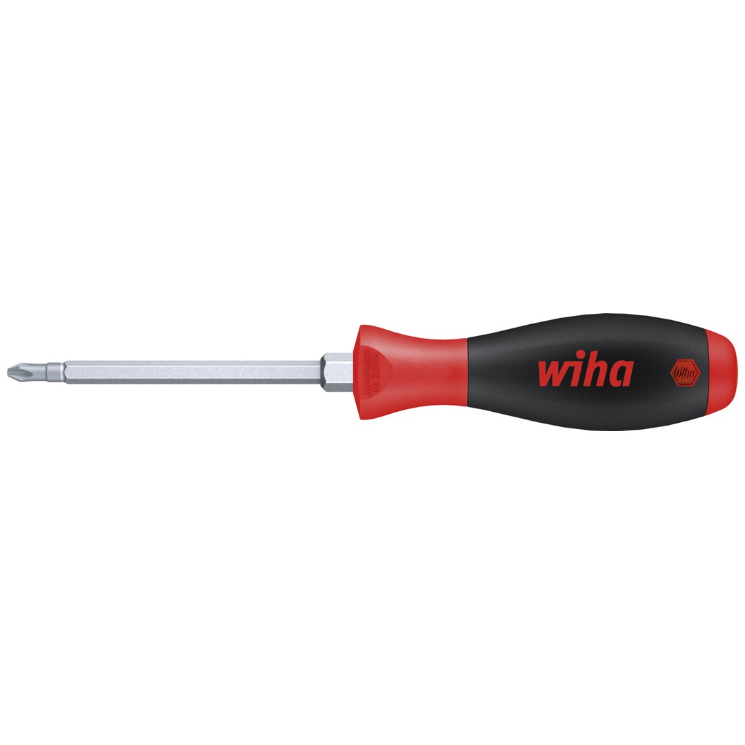 Wiha Schraubendreher SoftFinish Phillips mit Sechskantklinge und Sechskantansatz PH1 x 80 mm