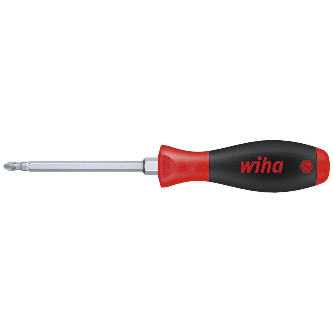 Wiha Schraubendreher SoftFinish Pozidriv mit Sechskantklinge und Sechskantansatz PZ1 x 80 mm