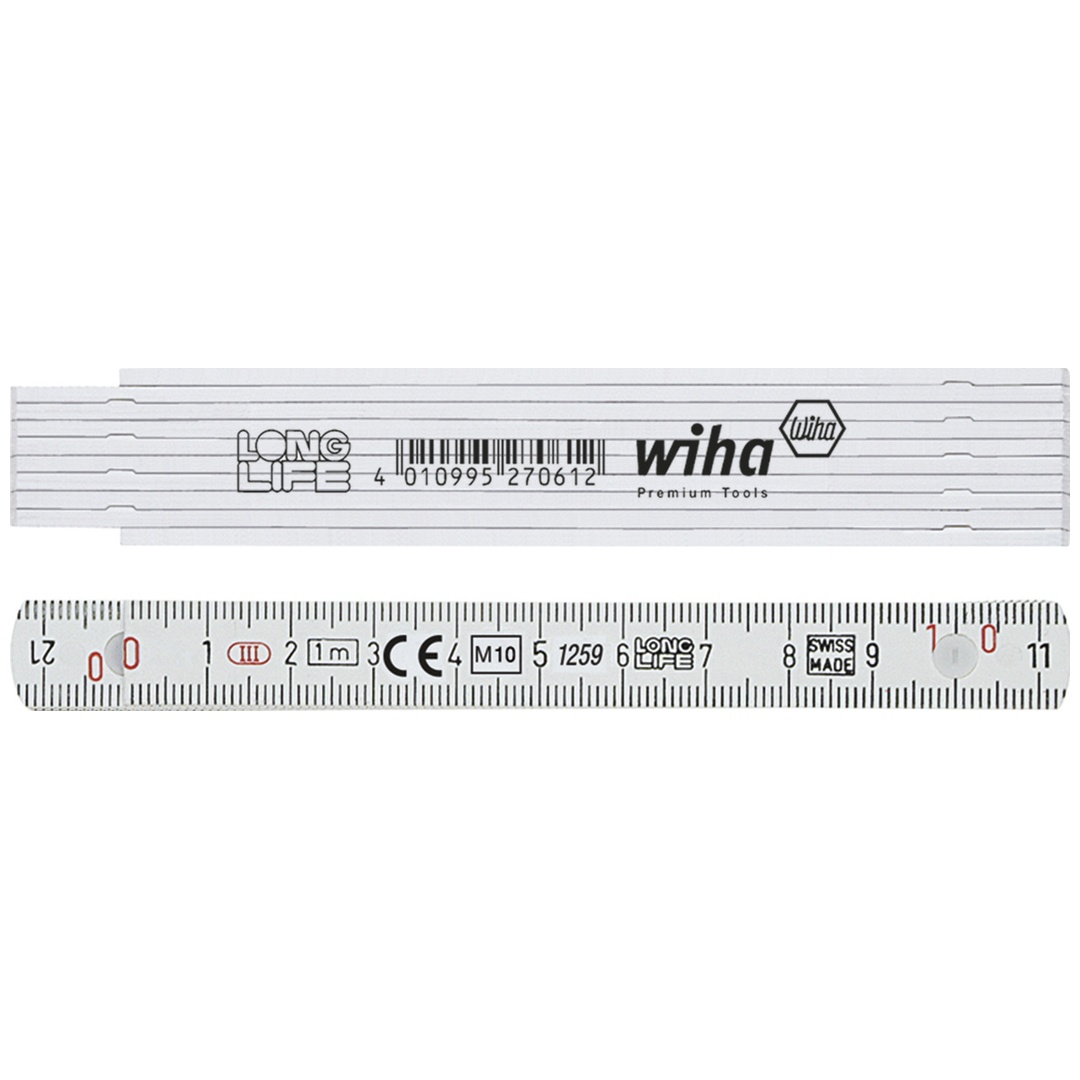Wiha Gliedermaßstab Longlife 1 m metrisch, 10 Glieder 13 mm, Art.Nr. 27062