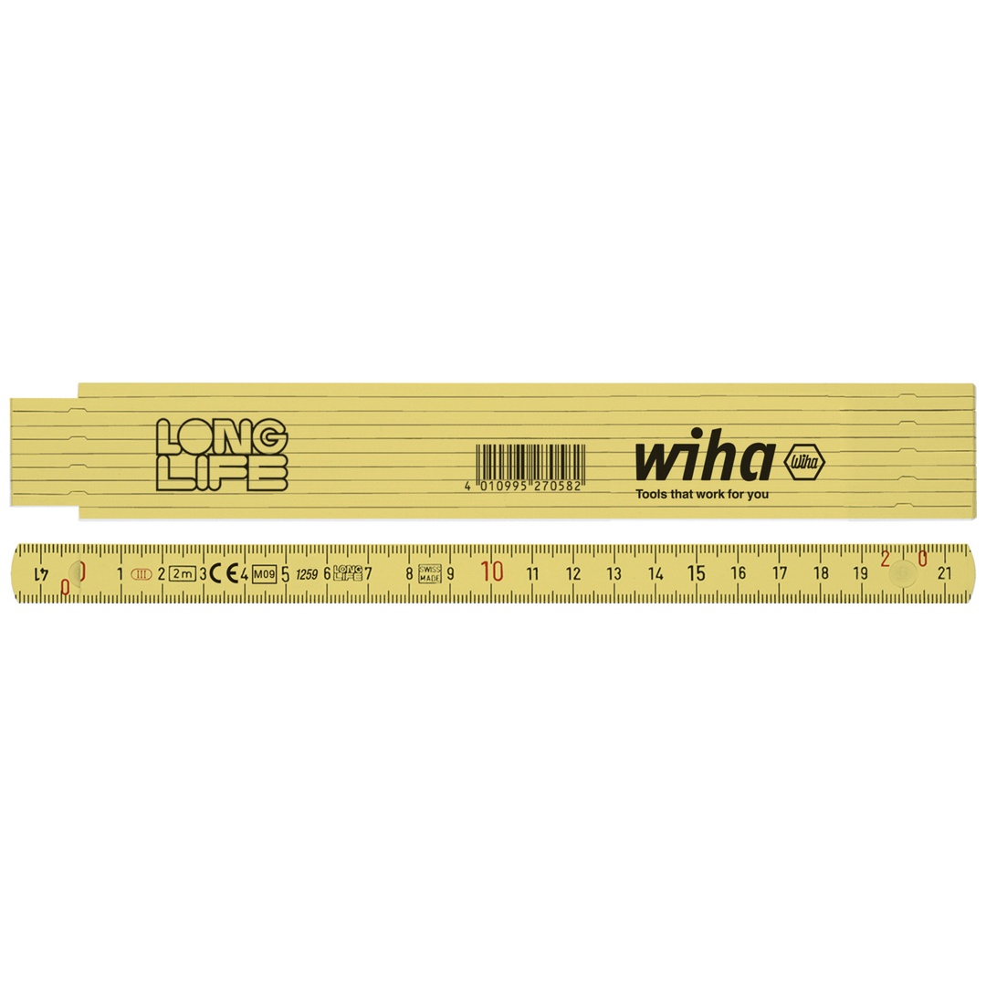 Wiha Gliedermaßstab Longlife 2 m metrisch, 10 Glieder 15 mm, Art.Nr. 27058 p499058
