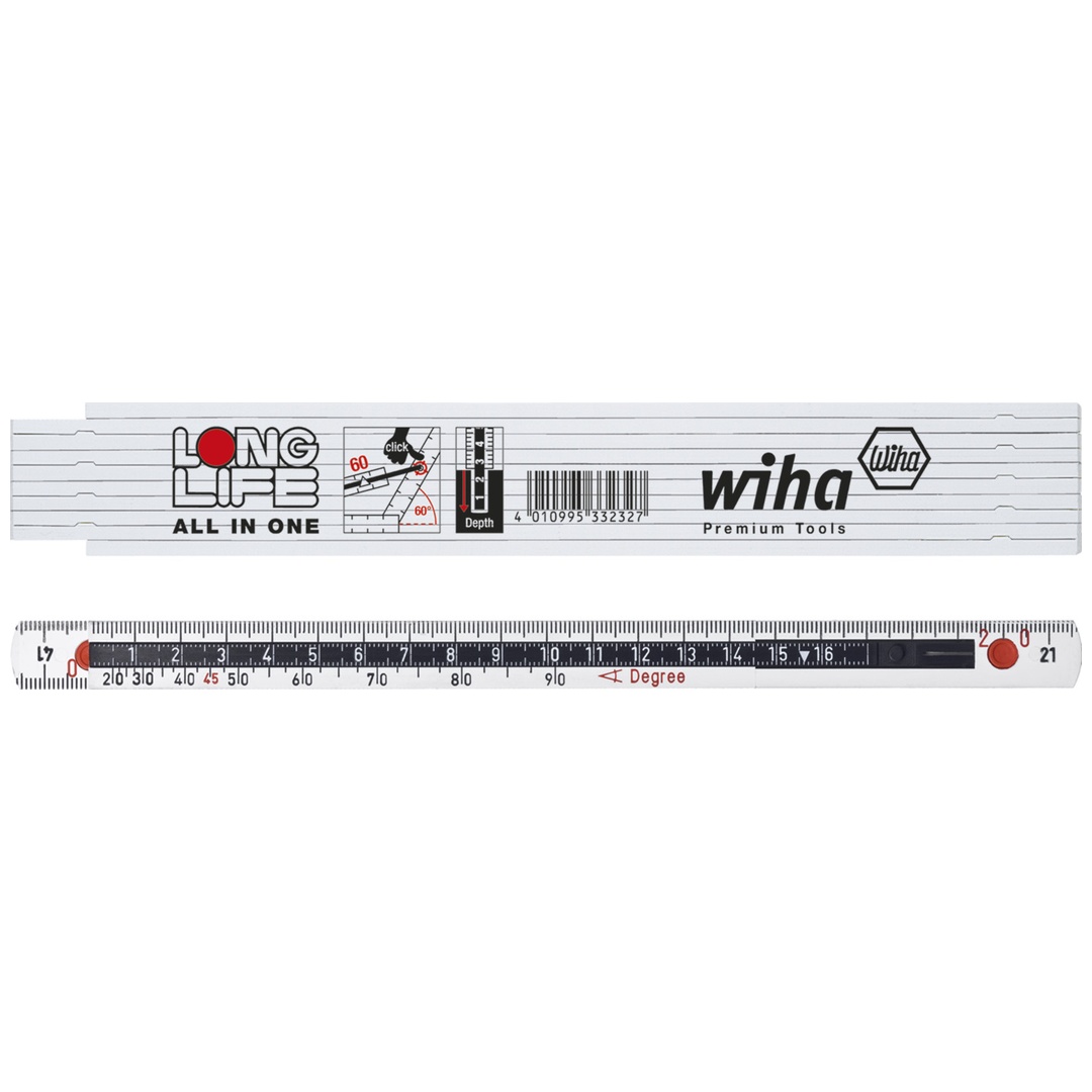 Wiha Gliedermaßstab Longlife All in One 2 m metrisch, 10 Glieder 15 mm
